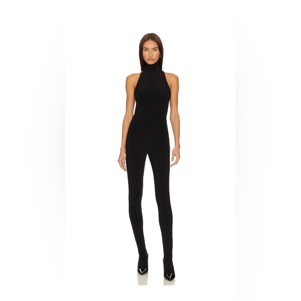 Norma Kamali Black Halter Jumpsuit